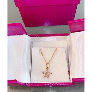 Helen Ficalora 14k Rose Gold Diamond Star Pendant Necklace 16" length